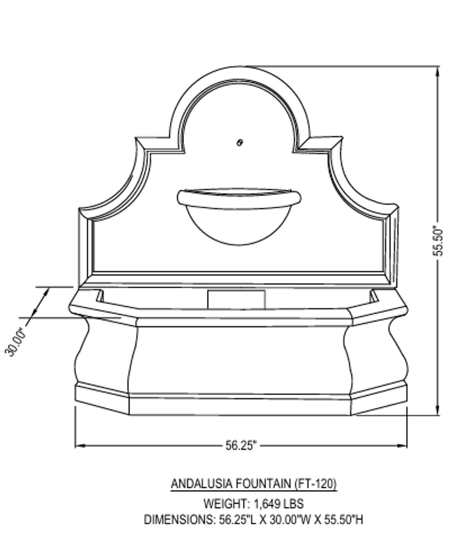 Campania Andalusia 56" W x 30" D x 55" H Cast Stone Wall Fountain FT-120-PN - Pietra Nuova