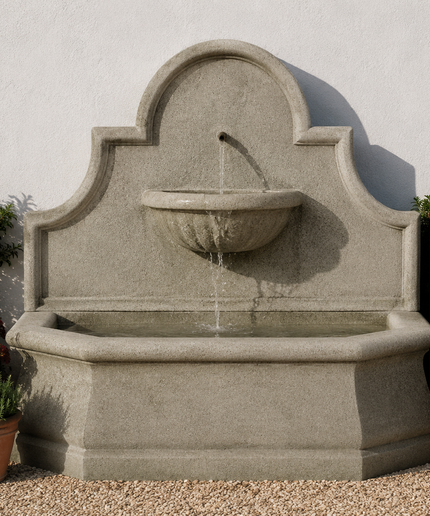 Campania Andalusia 56" W x 30" D x 55" H Cast Stone Wall Fountain FT-120-GS - Greystone