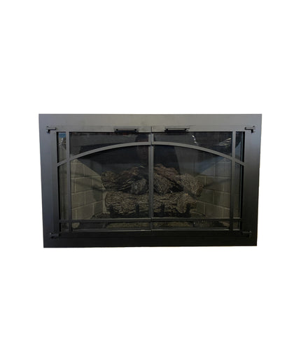 Biltmore Transitional Fireplace Doors - Matte Black