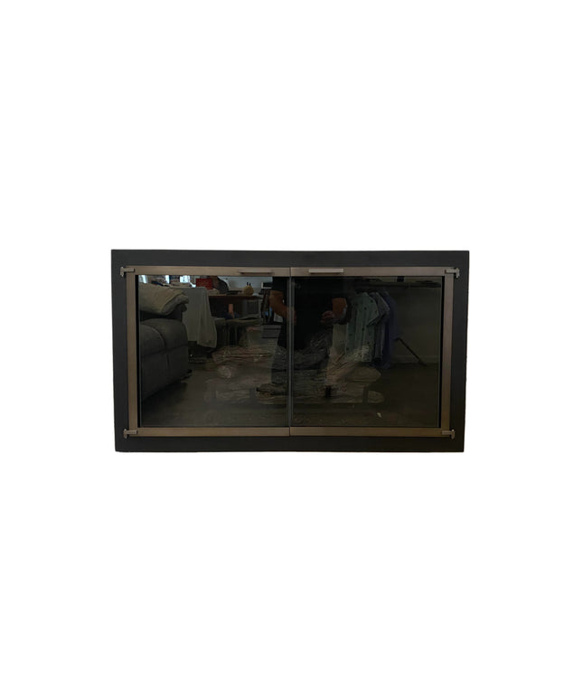 Brentwood Transitional Fireplace Doors - Textured Black / Antique Black