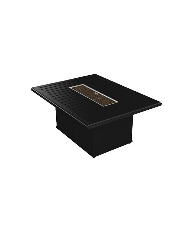 Tropitone Banchetto 54"W x 42"D x 24"H Rectangle Fire Table 401767FPM-24 - Obsidian