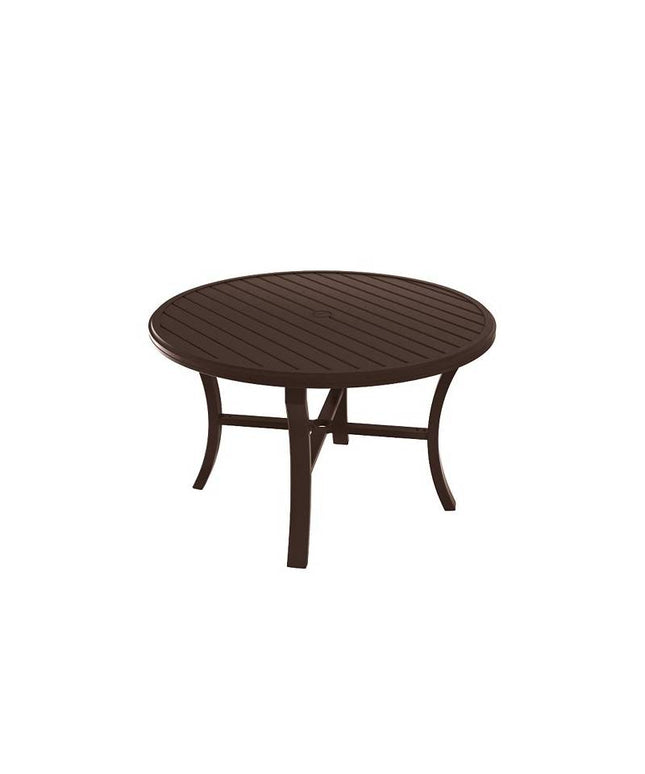 48 patio dining table with umbrella hole Banchetto Round 28" Table Tropitone Shell 28" H x 48" L x 48" W