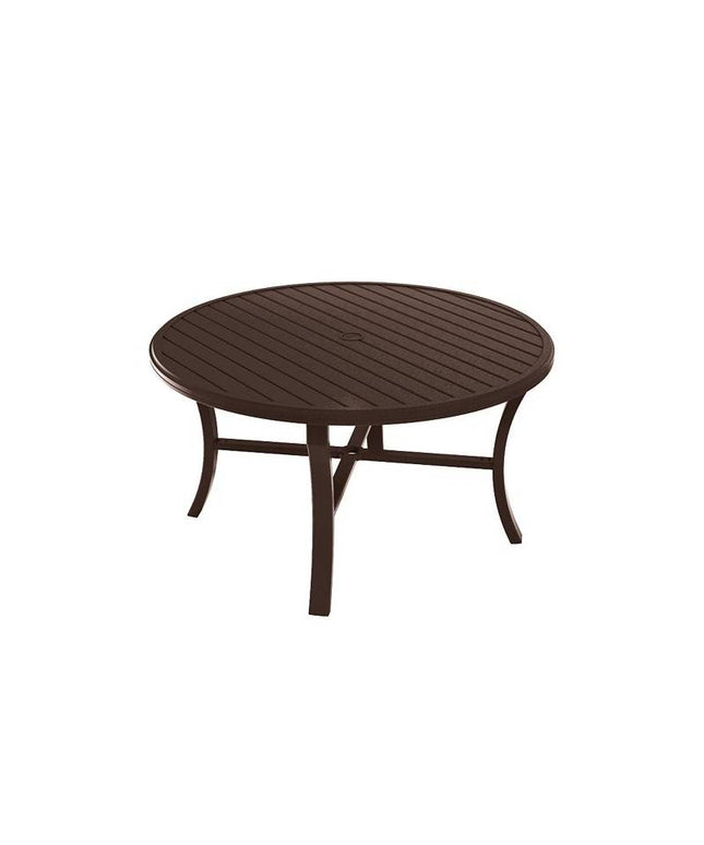 54 round patio table cover with umbrella hole Banchetto Round 28" Table Tropitone Greco 28" H x 54" L x 54" W