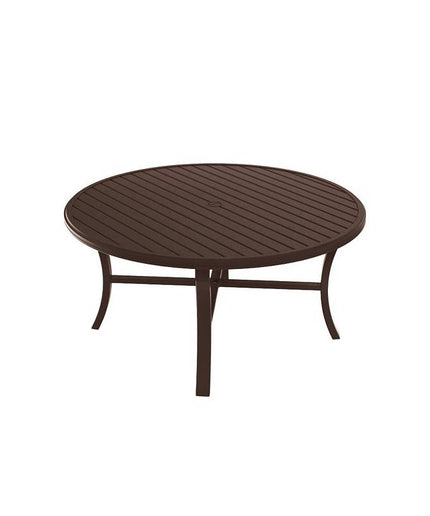 Tropitone Banchetto 60"Diameter x 28"H Round Dining Table w/ Umbrella Hole 401161U - Rich Earth