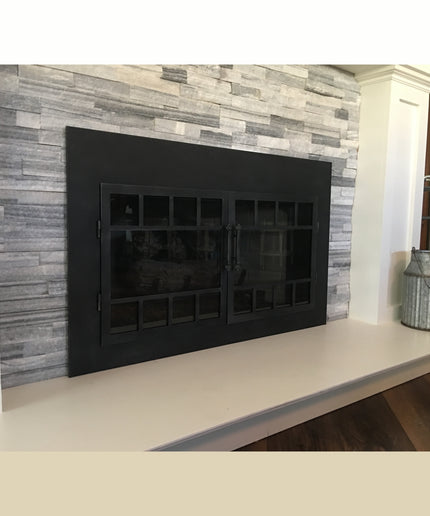 Chicago Transitional Fireplace Doors - Burnished Bronze