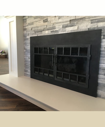 Chicago Transitional Fireplace Doors - Burnished Bronze
