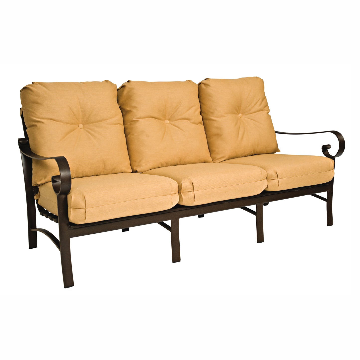Woodard Belden Cushion Sofa 690420M - Textured Black / Canvas Heather Beige