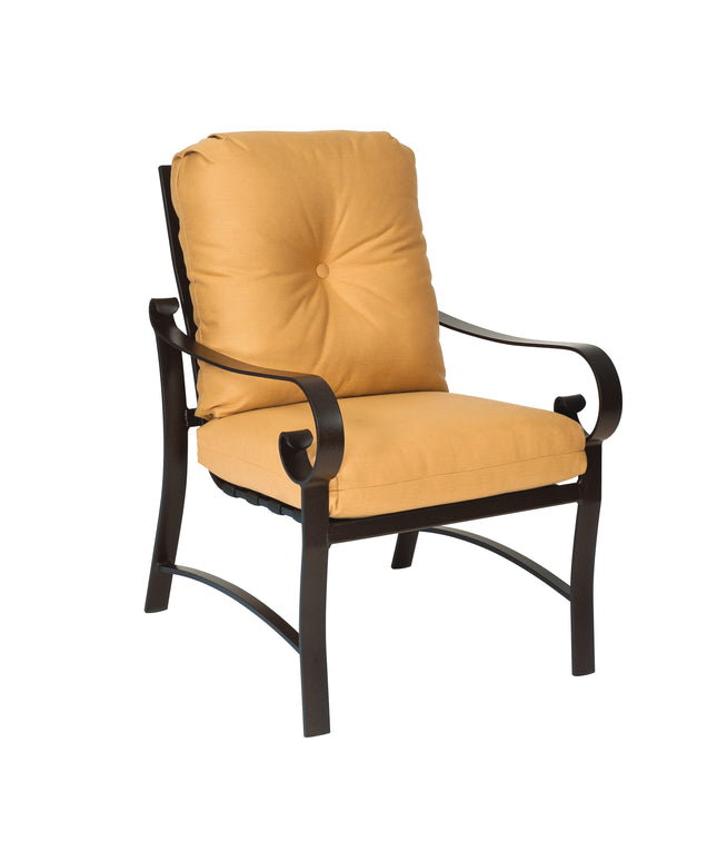 Woodard Belden Cushion Dining Arm Chair 690401M - Textured Black / Canvas Heather Beige