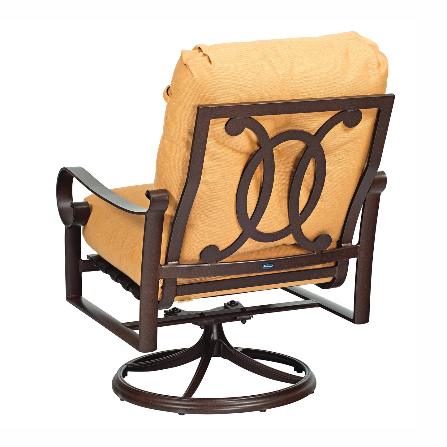 Woodard Belden Cushion Swivel Rocking Lounge Chair 690477M - Textured Black / Canvas Heather Beige