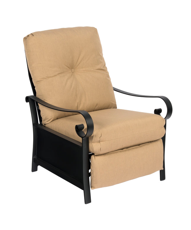 Woodard Belden Cushion Recliner 690435M - Textured Black / Canvas Heather Beige