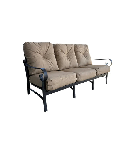 Woodard Belden Cushion Sofa 690420M - Textured Black / Canvas Heather Beige
