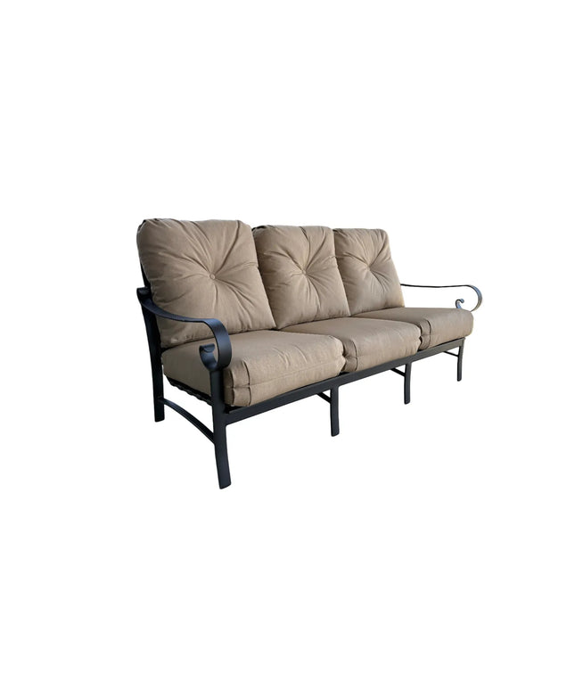 Woodard Belden Cushion Sofa 690420M - Textured Black / Canvas Heather Beige