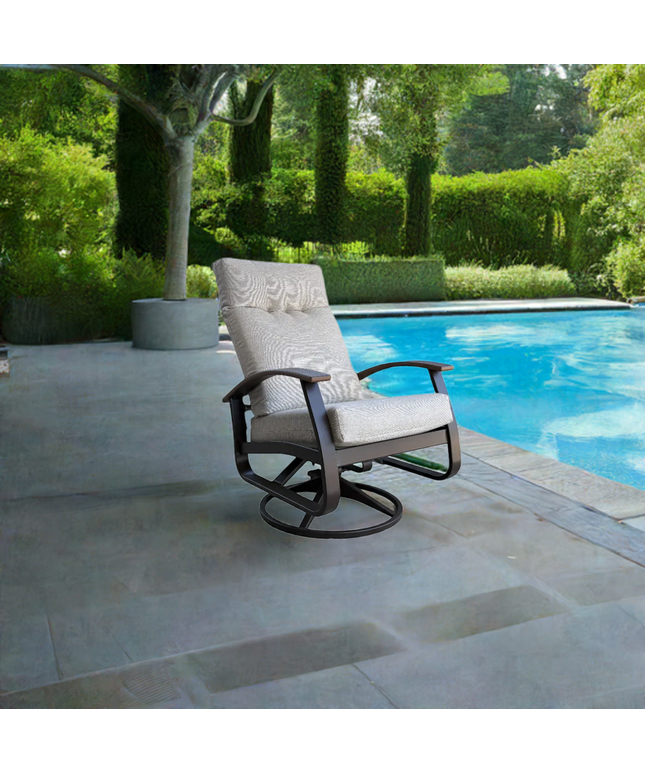 Telescope Belle Isle Cushion Supreme Swivel Rocker w/ RU0 Chestnut Rustic Polymer Arms BU8K924 - Kona / Chestnut / Huskie