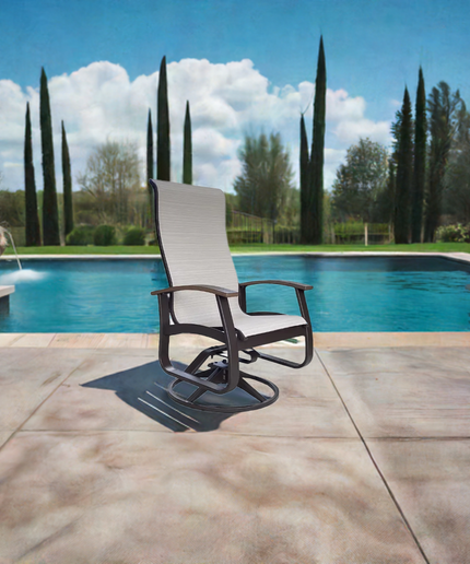 Telescope Belle Isle Sling Supreme Swivel Rocker w/ RU0 Chestnut Rustic Polymer Arms LU5K809 - Kona / Chestnut / Newport