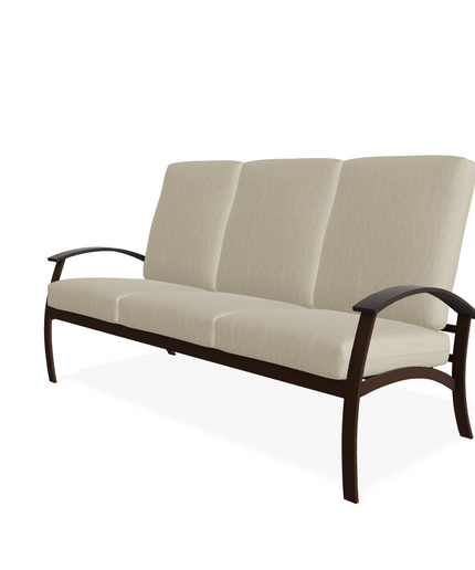 Telescope Belle Isle Cushion Sofa w/ RU0 Chestnut Rustic Polymer Arms BU9K924 - Kona / Chestnut / Huskie