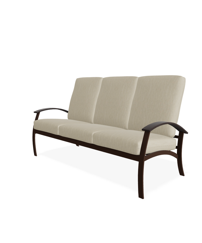 Telescope Belle Isle Cushion Sofa w/ RU0 Chestnut Rustic Polymer Arms BU9K924 - Kona / Chestnut / Huskie
