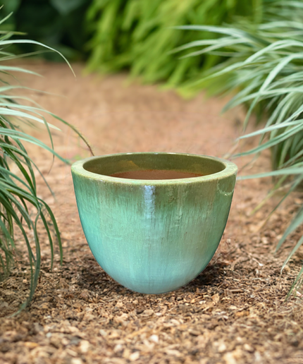 Big Sonoma 22" Diameter x 19"H Round Ceramic Planter PV-LB5151GNS-B - Green Steam