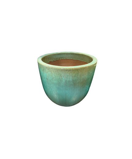 Big Sonoma 17.5" Diameter x 15"H Round Ceramic Planter PV-LB5151GNS-C - Green Steam