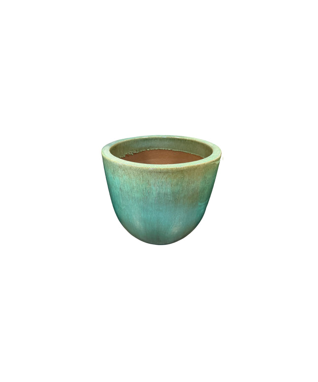 Big Sonoma 17.5" Diameter x 15"H Round Ceramic Planter PV-LB5151GNS-C - Green Steam