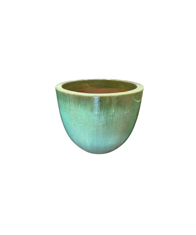 Big Sonoma 22" Diameter x 19"H Round Ceramic Planter PV-LB5151GNS-B - Green Steam