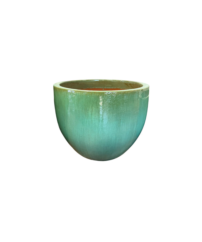 Big Sonoma 27" Diameter x 22"H Round Ceramic Planter PV-LB5151GNS-A - Green Steam
