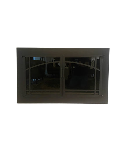 Biltmore Fireplace Doors with Center Bar - Matte Black