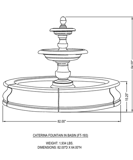 Campania Caterina 82" W x 64" H Cast Stone Fountain in Basin FT-193-GS - Greystone