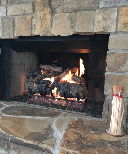24" Real Fyre Charred American Oak Gas Log Set with Remote Ignition