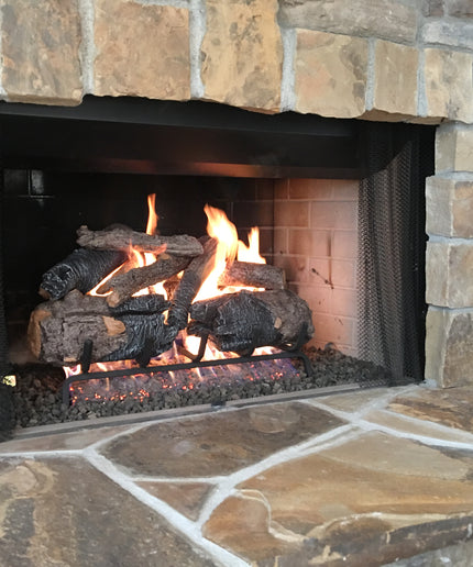 24" Real Fyre Charred American Oak Gas Log Set with Remote Ignition