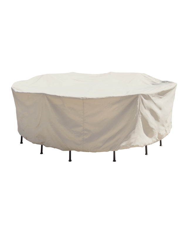 Treasure Garden 92" Diameter x 36"H Round Table & Chairs Cover CP571 - Champagne