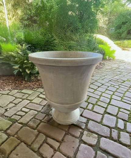 Campania Pascal 23" W x 28" H Round Large Cast Stone Urn Planter P-664-GS - Greystone