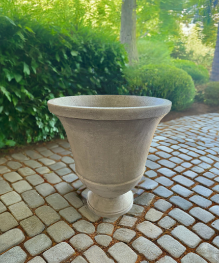 Campania Pascal 23" W x 28" H Round Large Cast Stone Urn Planter P-664-GS - Greystone
