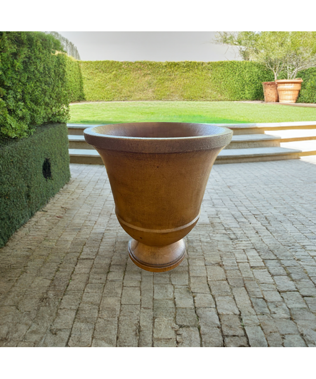 Campania Pascal 23" W x 28" H Round Large Cast Stone Urn Planter P-664-PN - Pietra Nuova