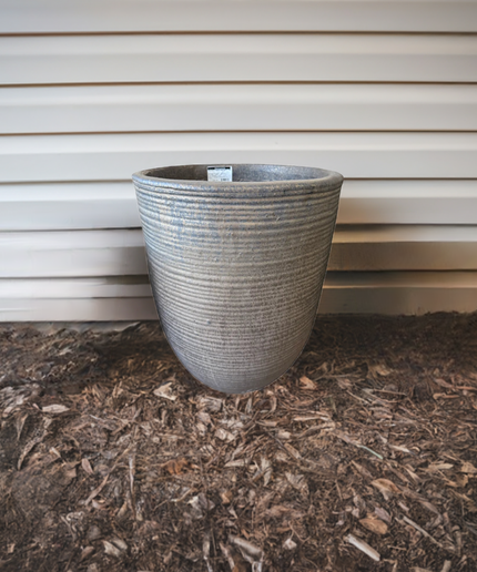 Campania Riga 16.5" W x 21.25" H Round Medium Glazed Clay Planter 8107-4101 - Bronze