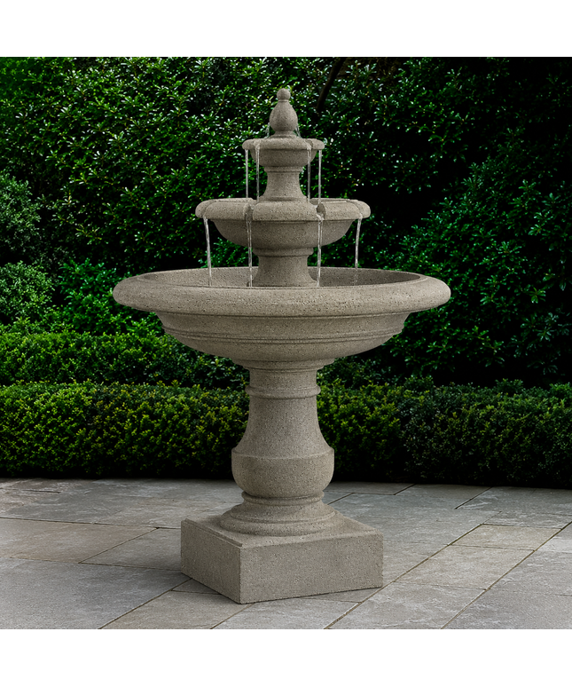 Campania Alessia 35.25" W x 51" H Cast Stone Fountain FT-442-GS - Greystone
