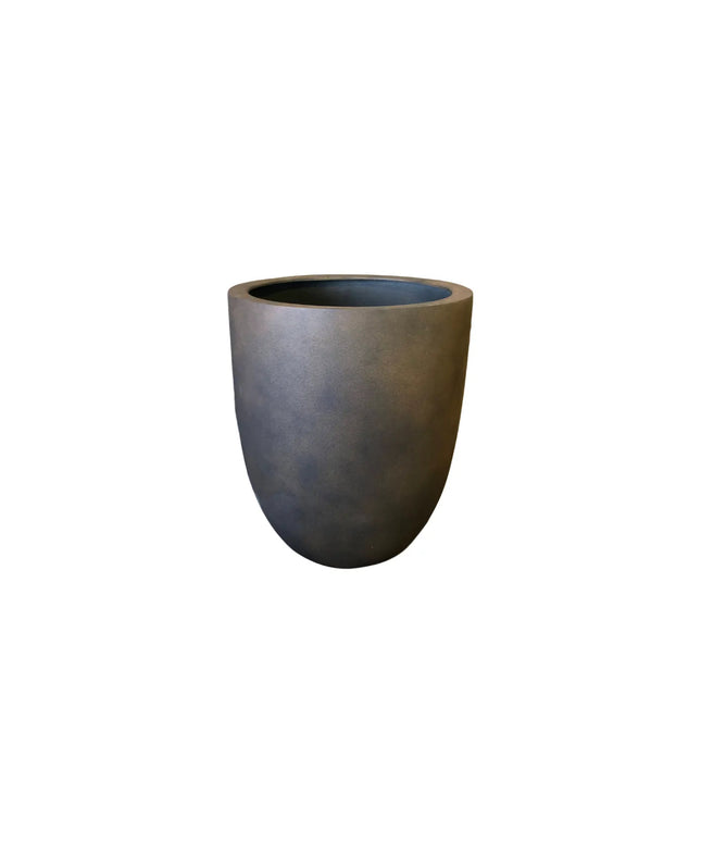 Campania Bradford 26.75" W x 31.5" H Round Large Fiberglass Planter 94-881-1800 - Rust Lite