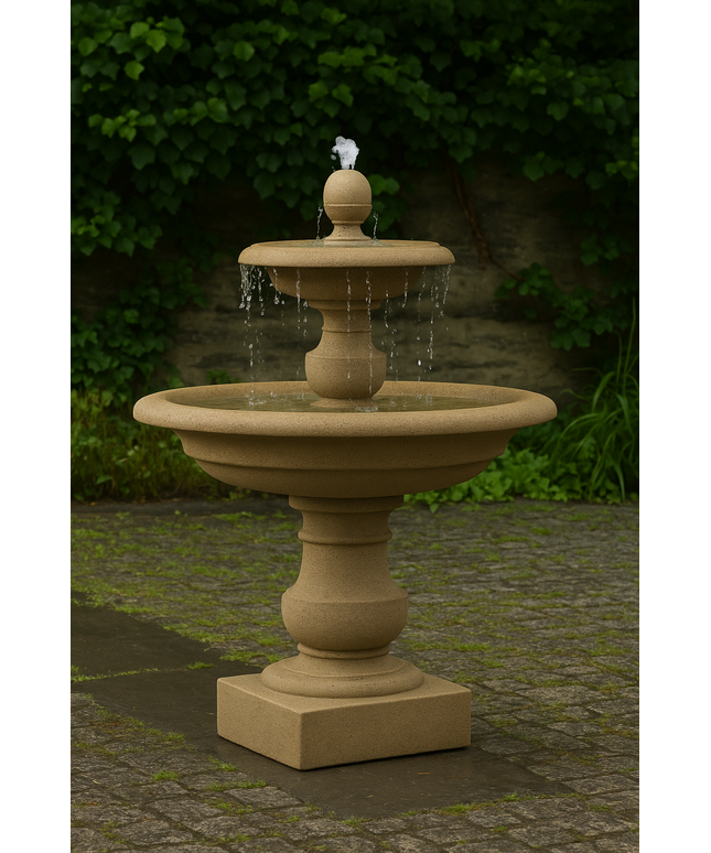 Campania Caterina 35" W x 52" H Cast Stone Fountain FT-192-AL - Aged Limestone