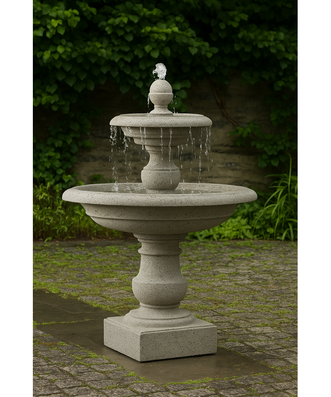 Campania Caterina 35" W x 52" H Cast Stone Fountain FT-192-GS - Greystone