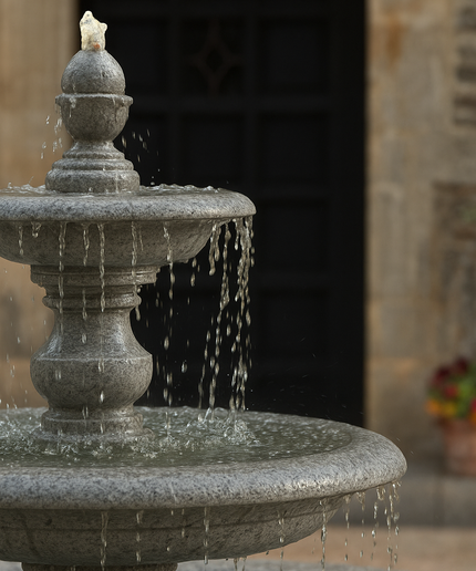 Campania Caterina 82" W x 64" H Cast Stone Fountain in Basin FT-193-GS - Greystone