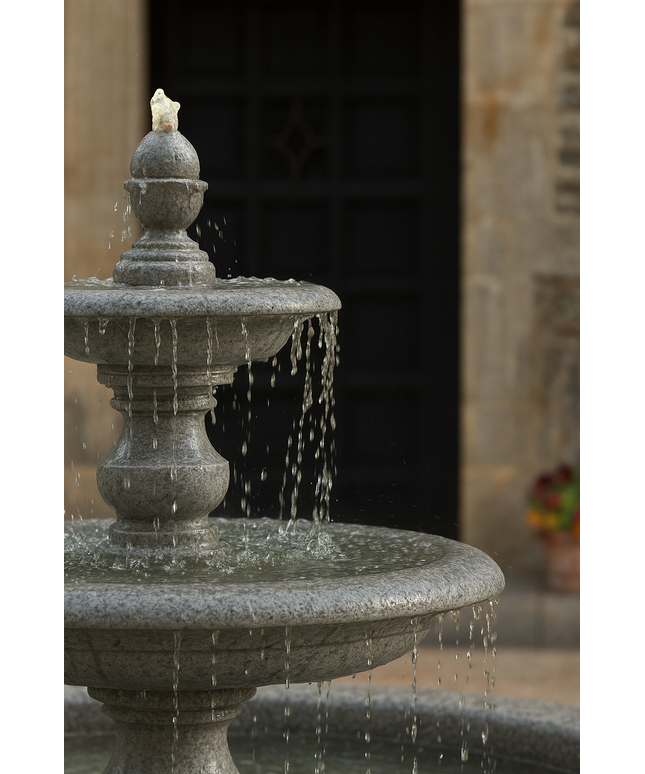 Campania Caterina 82" W x 64" H Cast Stone Fountain in Basin FT-193-GS - Greystone