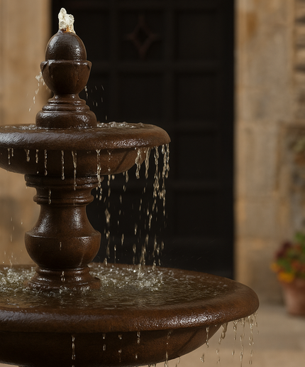 Campania Caterina 82" W x 64" H Cast Stone Fountain in Basin FT-193-PN - Pietra Nuova