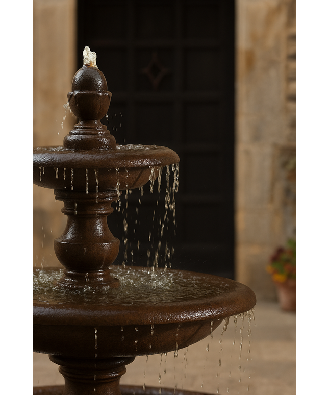 Campania Caterina 82" W x 64" H Cast Stone Fountain in Basin FT-193-PN - Pietra Nuova