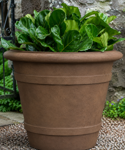 Campania Certosa 28" W x 22.5" H Round Cast Stone Planter P-819-PN - Pietra Nuova