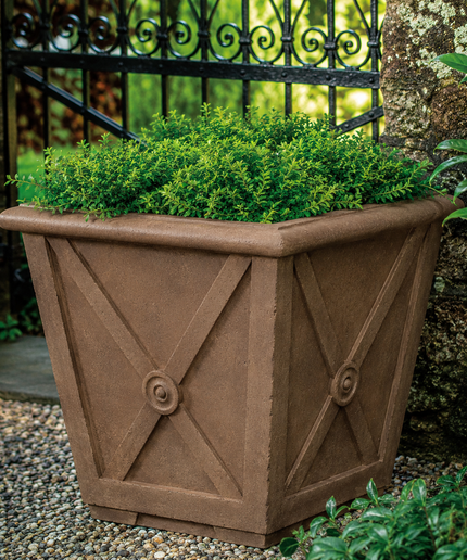 Campania Directoire 20.25" W x 19" H Square Extra Small Cast Stone Planter P-891-PN - Pietra Nuova