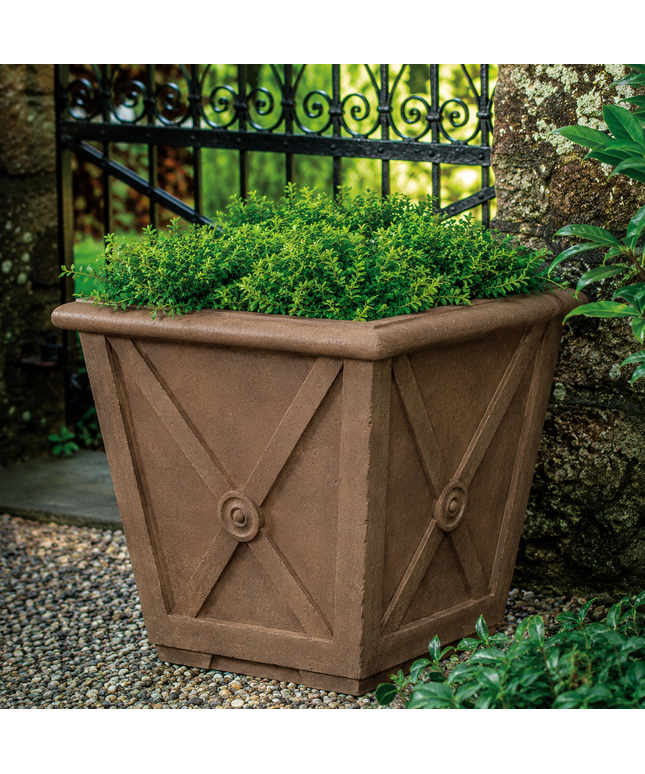 Campania Directoire 20.25" W x 19" H Square Extra Small Cast Stone Planter P-891-PN - Pietra Nuova