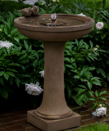 Campania Juliet 27.25" L x 24.75" W x 37" H Cast Stone Birdbath Fountain FT-310-PN - Pietra Nuova