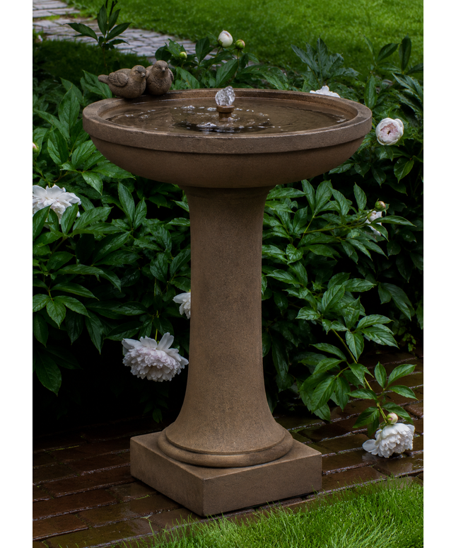 Campania Juliet 27.25" L x 24.75" W x 37" H Cast Stone Birdbath Fountain FT-310-PN - Pietra Nuova