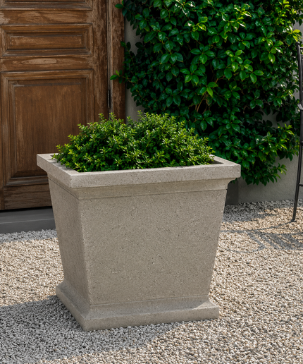 Campania Madison 23.5" W x 21.5" H Square Cast Stone Planter P-873-GS - Greystone
