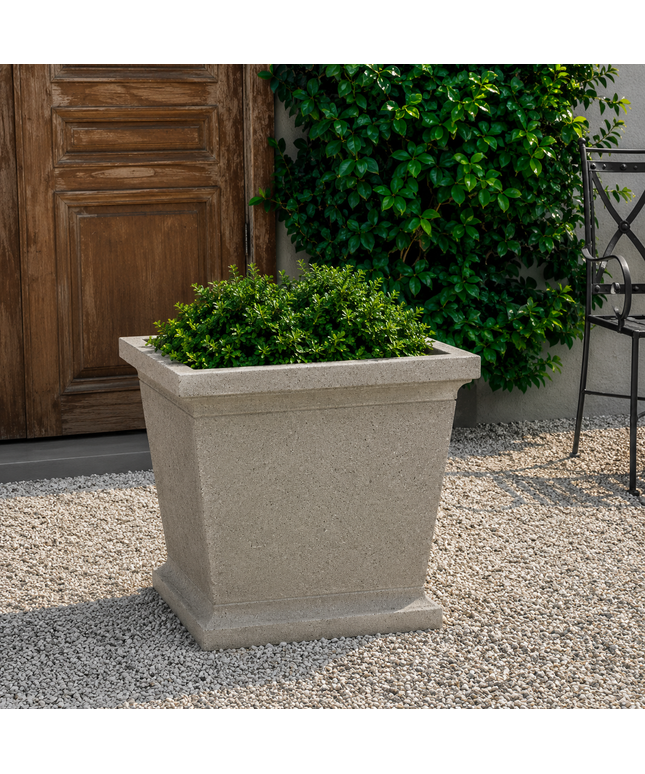 Campania Madison 23.5" W x 21.5" H Square Cast Stone Planter P-873-GS - Greystone