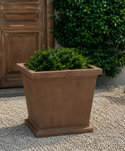 Campania Madison 23.5" W x 21.5" H Square Cast Stone Planter P-873-PN - Pietra Nuova